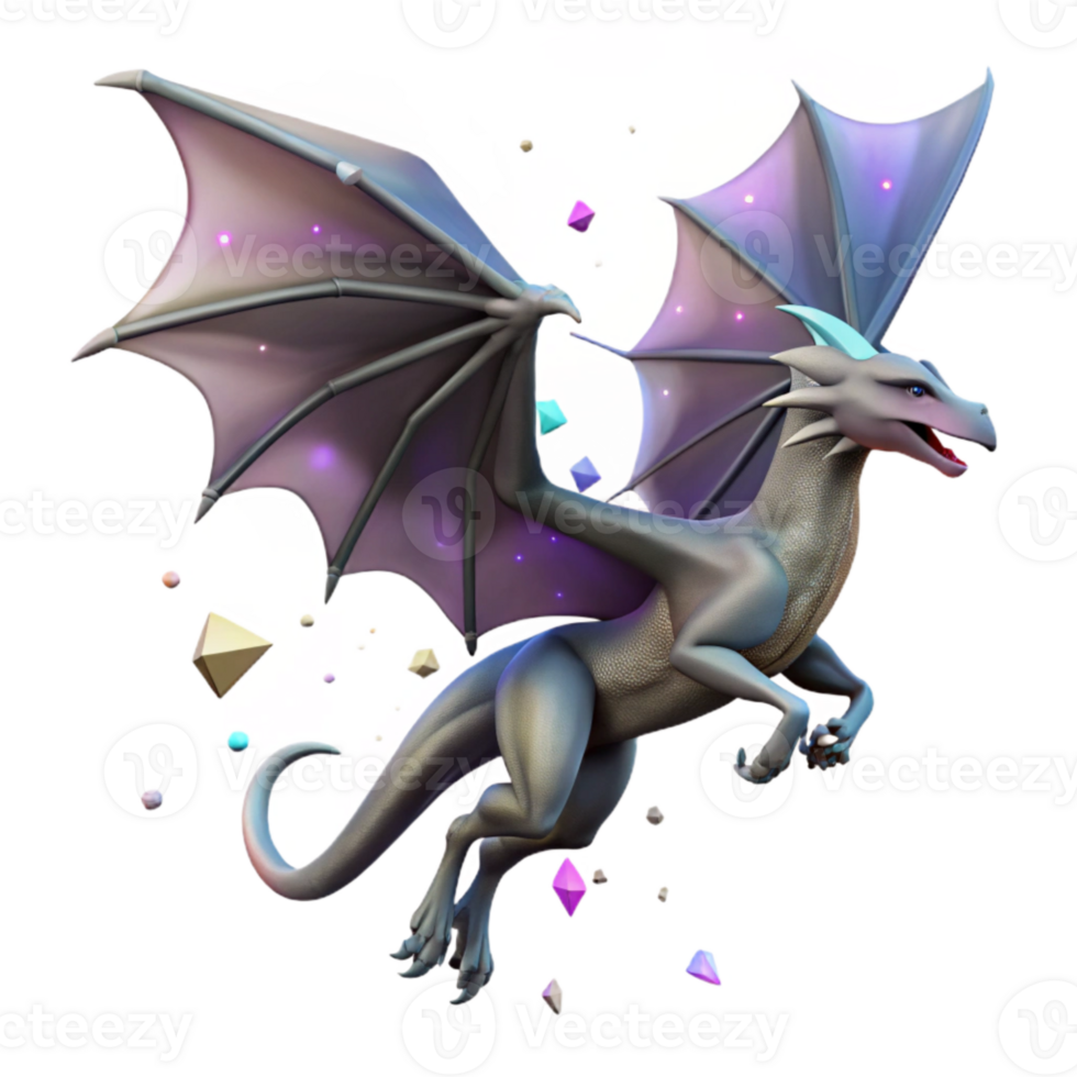 dramatic classic Flying Dragon Silhouette Transparent Background detailed png
