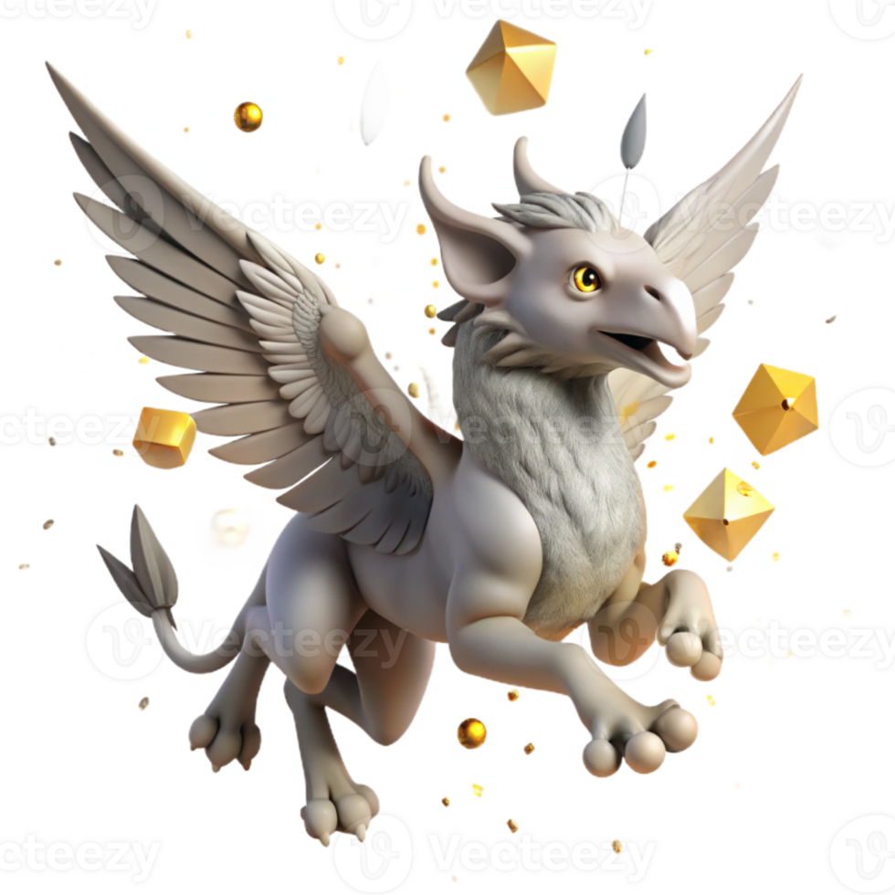 serene traditional Flying Griffin Creature Isolated for Mythology Projects high quality png