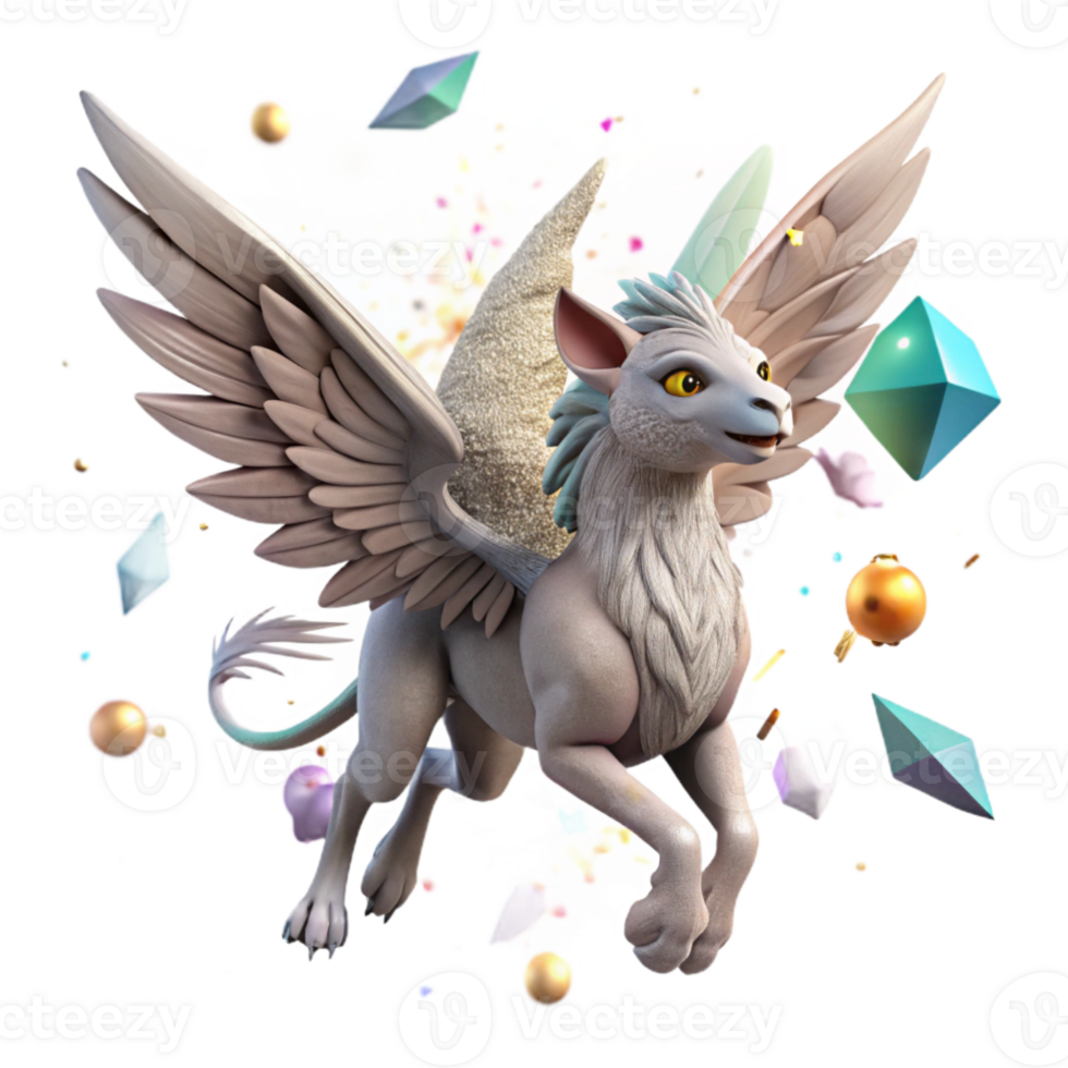 stunning abstract Flying Griffin Creature Isolated for Mythology Projects detailed png
