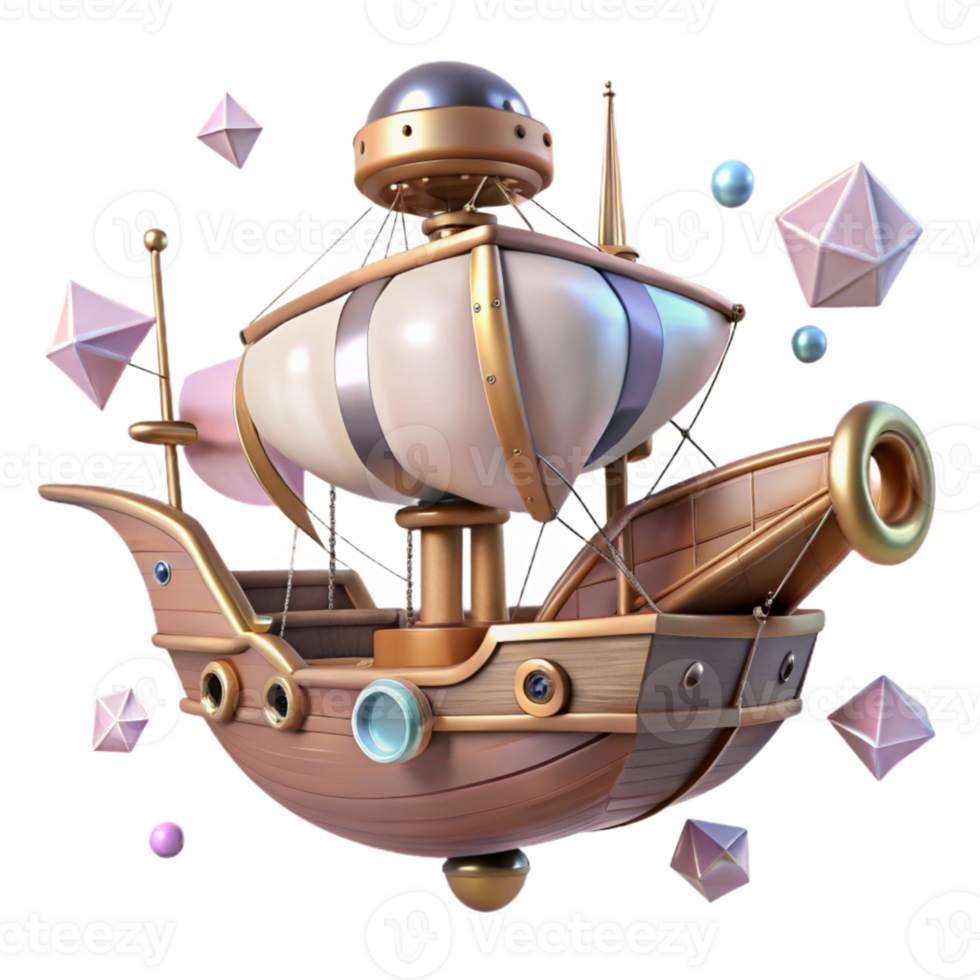 elegant rustic Flying Ship Cutout for Steampunk Art exclusive png