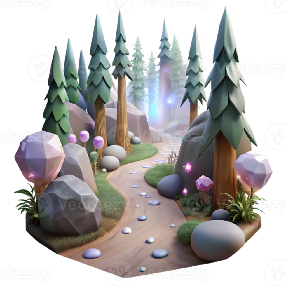 impressive vintage Foggy Forest Trail Scene Cutout for Adventure Designs exclusive png