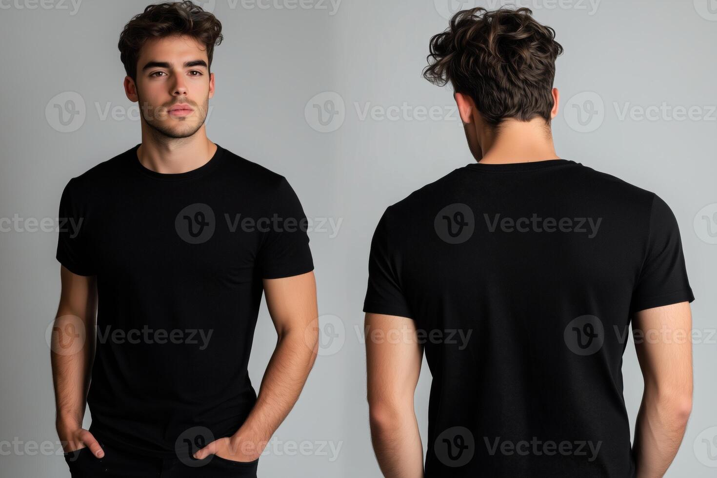 Two men in black t - shirts photo