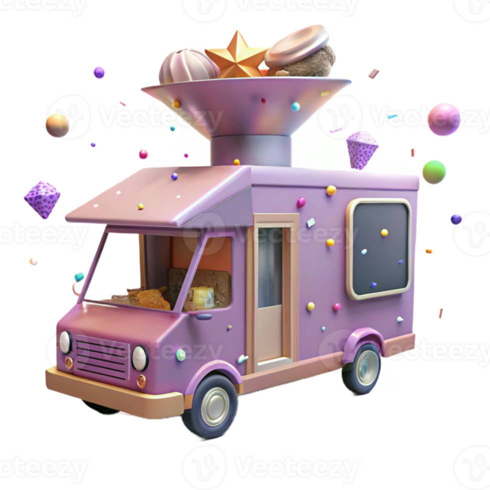 serene abstract Food Truck Street Food Vendor Transparent for Urban Events high quality png