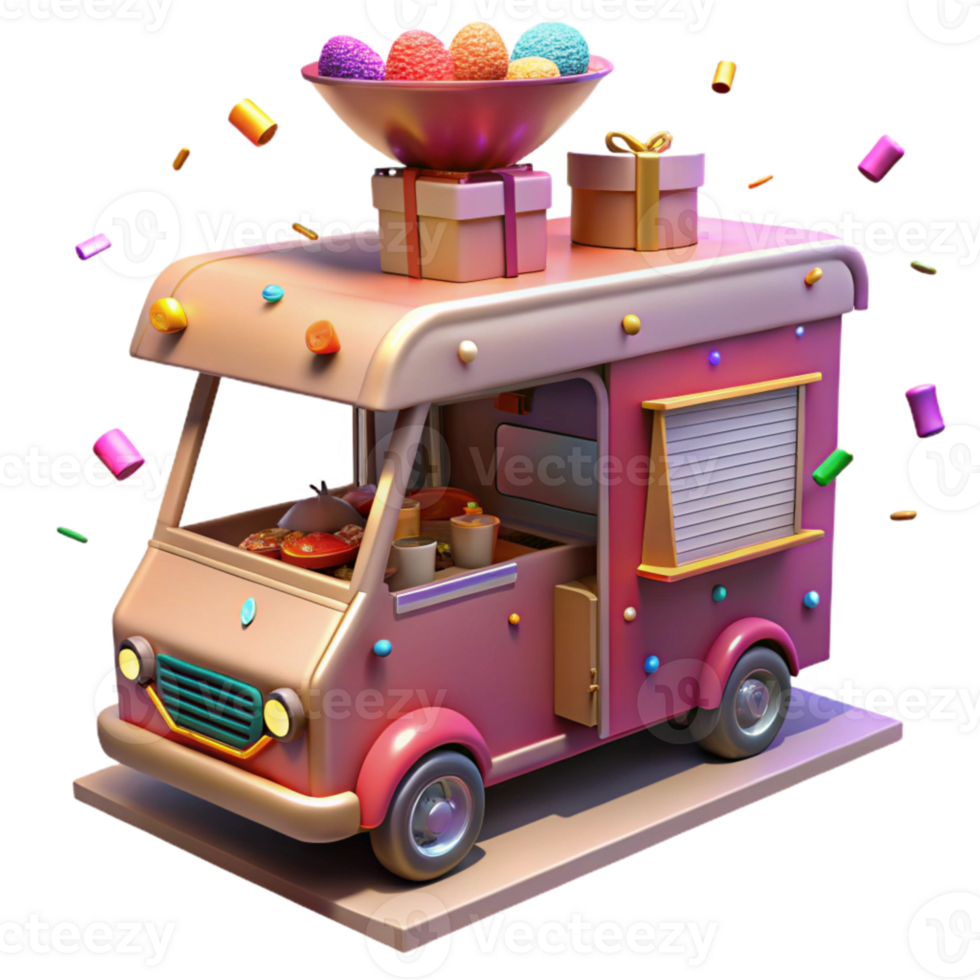 serene contemporary Food Truck Street Food Vendor Transparent for Urban Events professional png