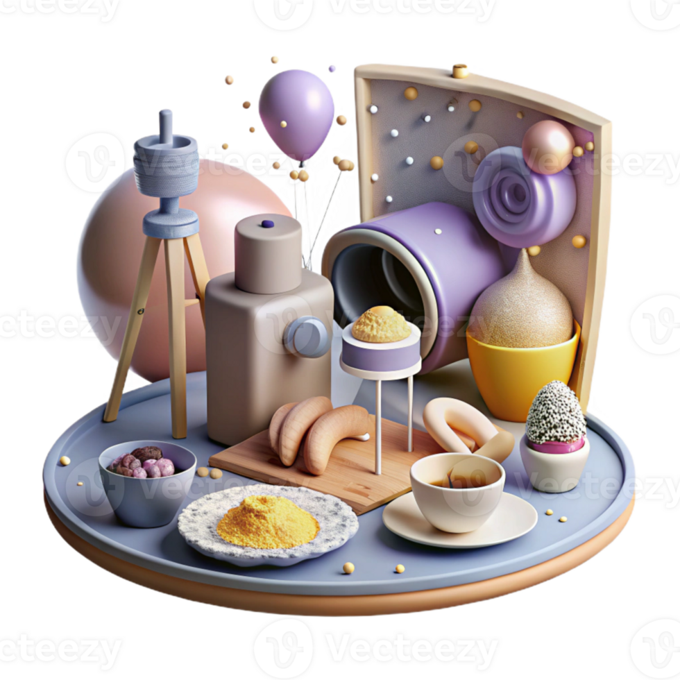elegant traditional Food Photography Styling Setup Isolated for Culinary Content Creation authentic png