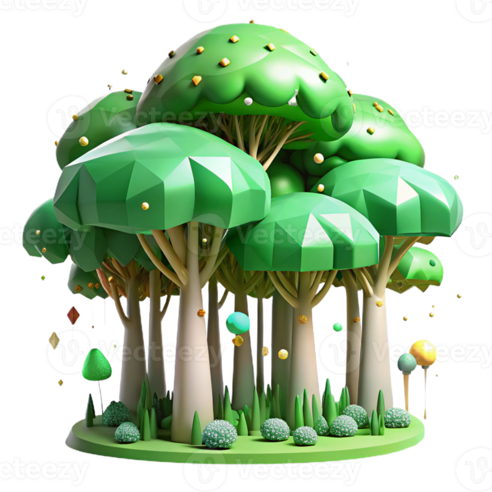 magnificent abstract Forest Canopy Green Ecosystem Isolated detailed png