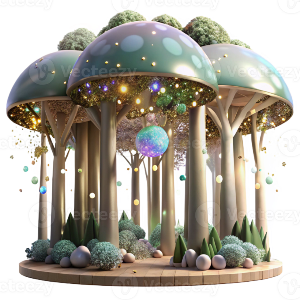 dramatic artistic Forest Canopy Panorama Isolated for Prints original png