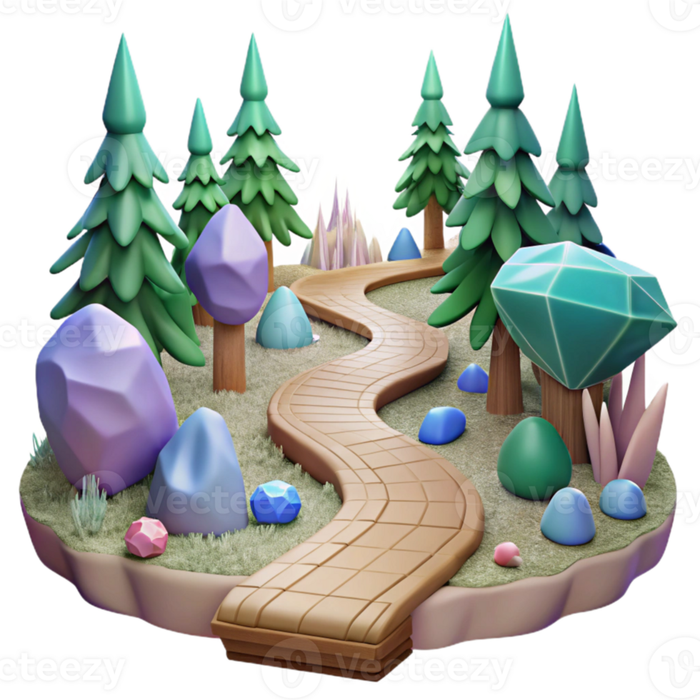 elegant modern Forest Path Trail Cutout for Hiking Projects genuine png