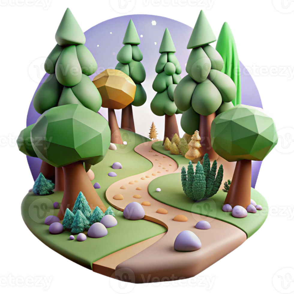extraordinary artistic Forest Path with Trees Cutout for Hiking Illustrations exclusive png