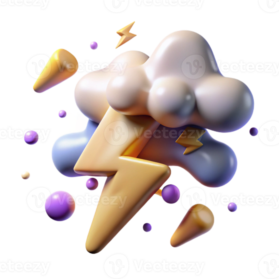 dramatic creative Forked Lightning Strike Cutout for Weather Overlays premium png
