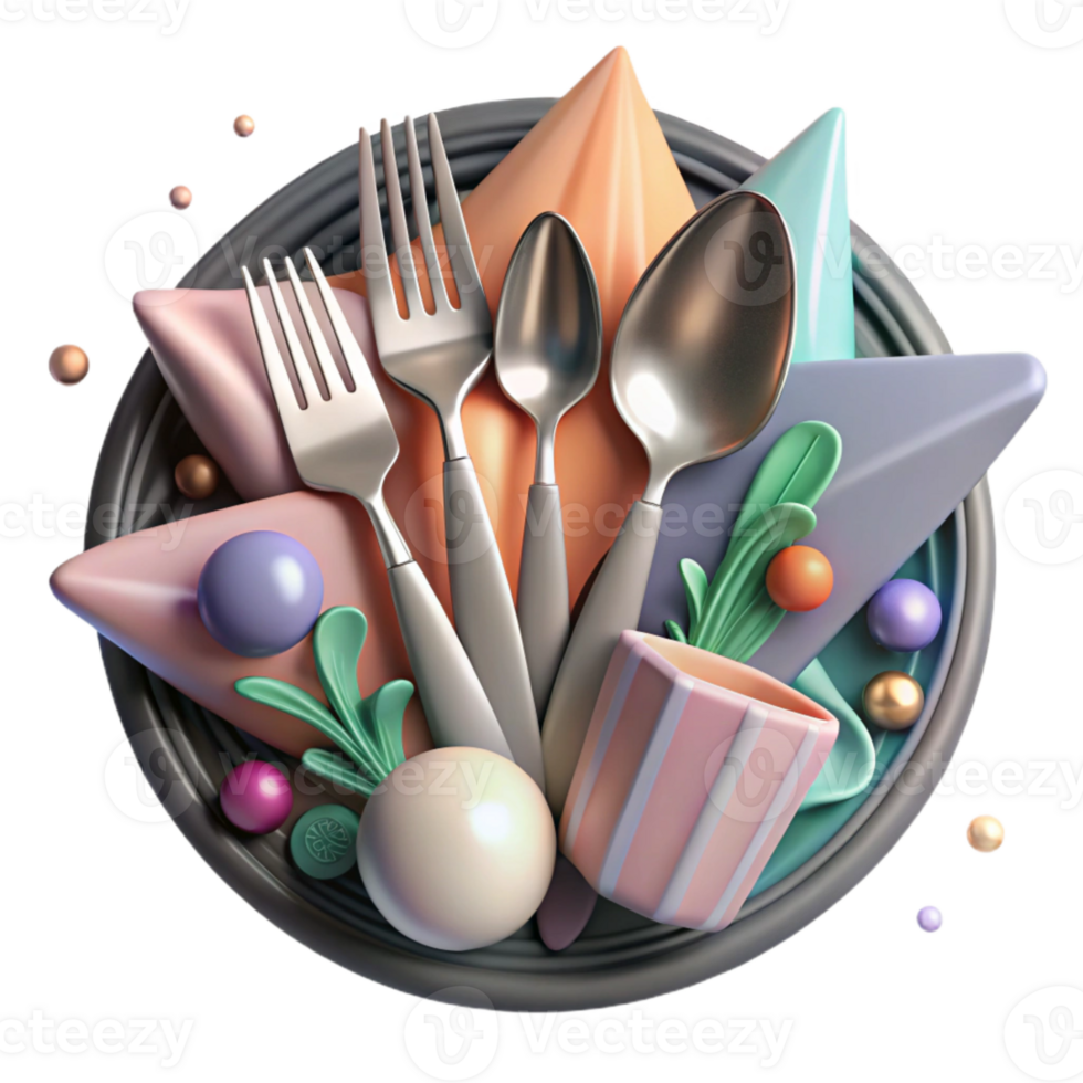 elegant modern Fork Spoon Knife Cutlery Set Isolated Dining Essentials exclusive png
