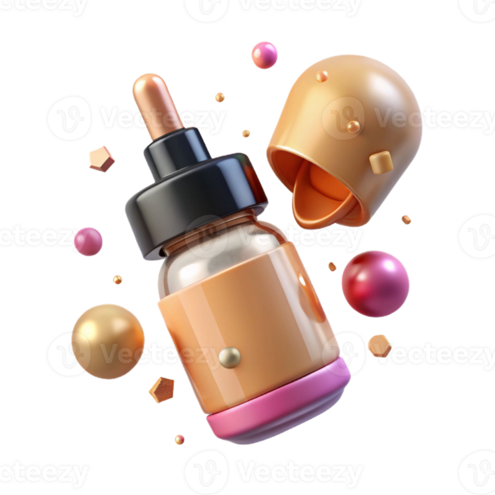 beautiful classic Foundation Bottle Dropper Cutout for Makeup Tutorials high resolution png