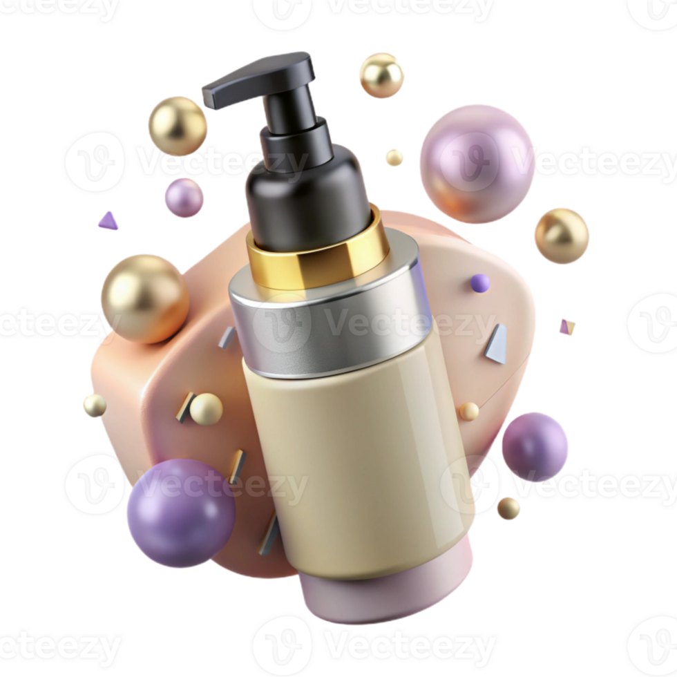 dramatic rustic Foundation Pump Bottle Matte Finish Transparent for Beauty Brands high quality png