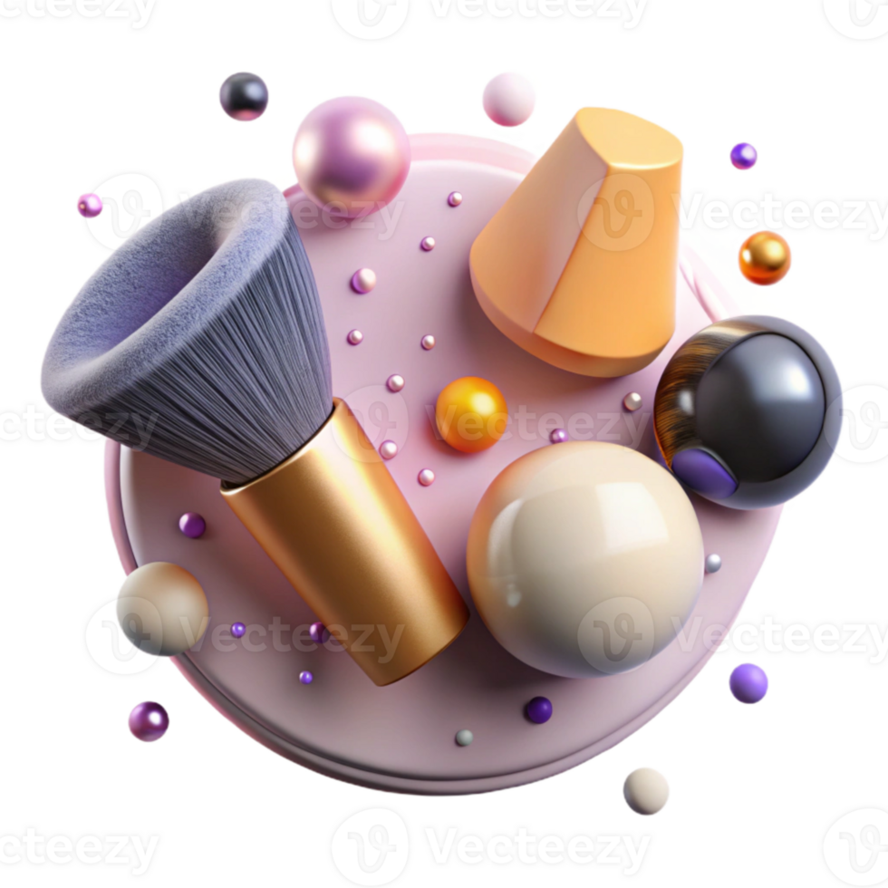 vibrant minimalist Foundation Brush Stippling Brush Airbrush Finish Isolated for Flawless Base professional png