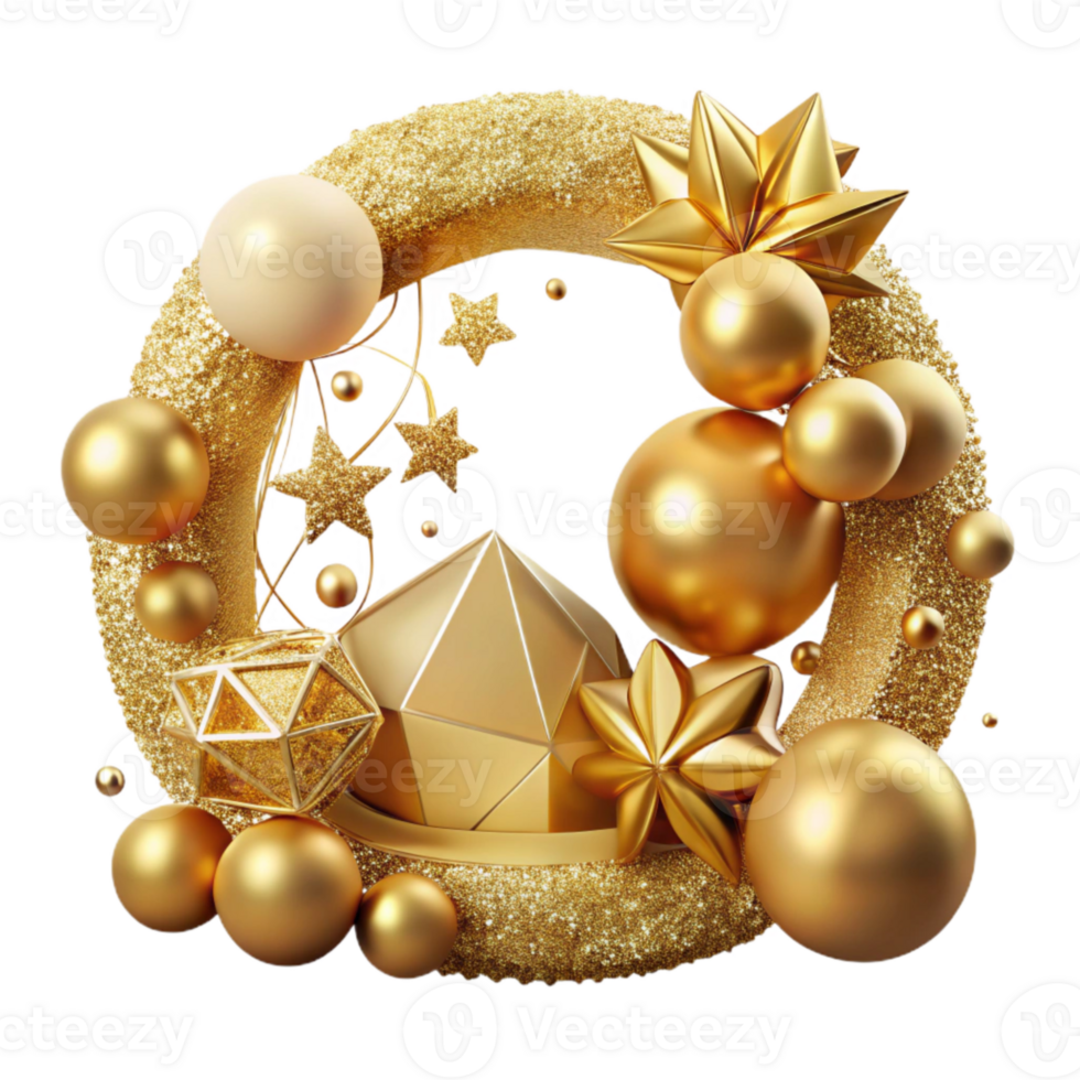 impressive minimalist Gold Glitter Anniversary Border Design Transparent original png