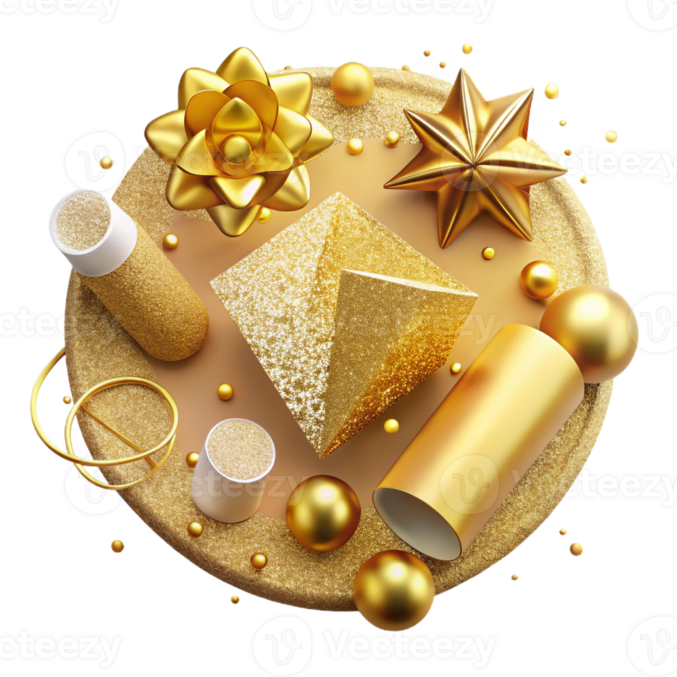 vibrant minimalist Gold Glitter Anniversary Border Design Transparent high quality png