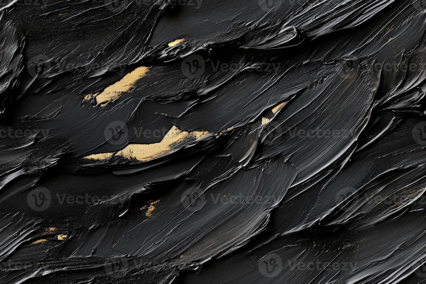 Seamless abstract texture featuring dark black strokes with hints of gold, creating a dynamic and modern artistic effect. photo
