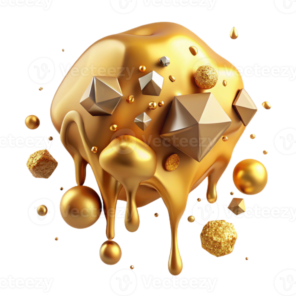 stunning creative Gold Paint Dripping Texture Isolated Abstract high resolution png