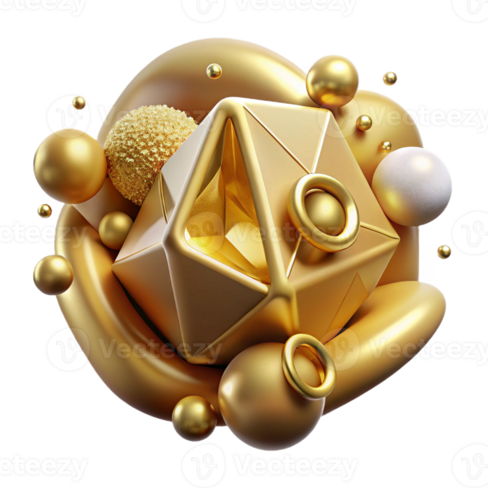 magnificent modern Gold Texture Abstract Shape Isolated Graphic professional png