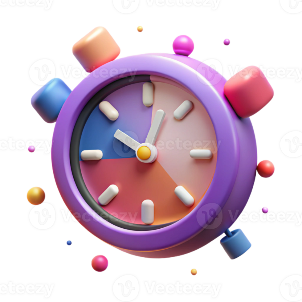 vibrant artistic Gradient Clock Icon Transparent for Time Management Tools exclusive png