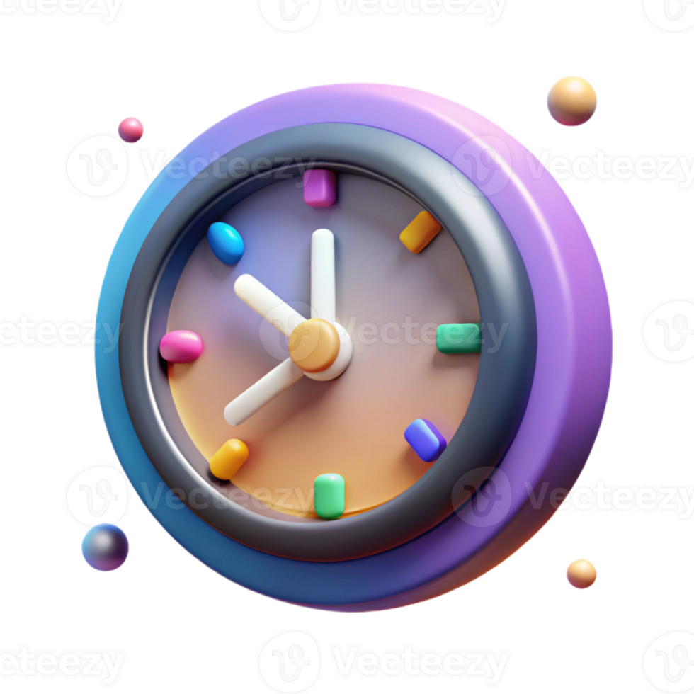 serene rustic Gradient Clock Icon Transparent for Time Management Tools png
