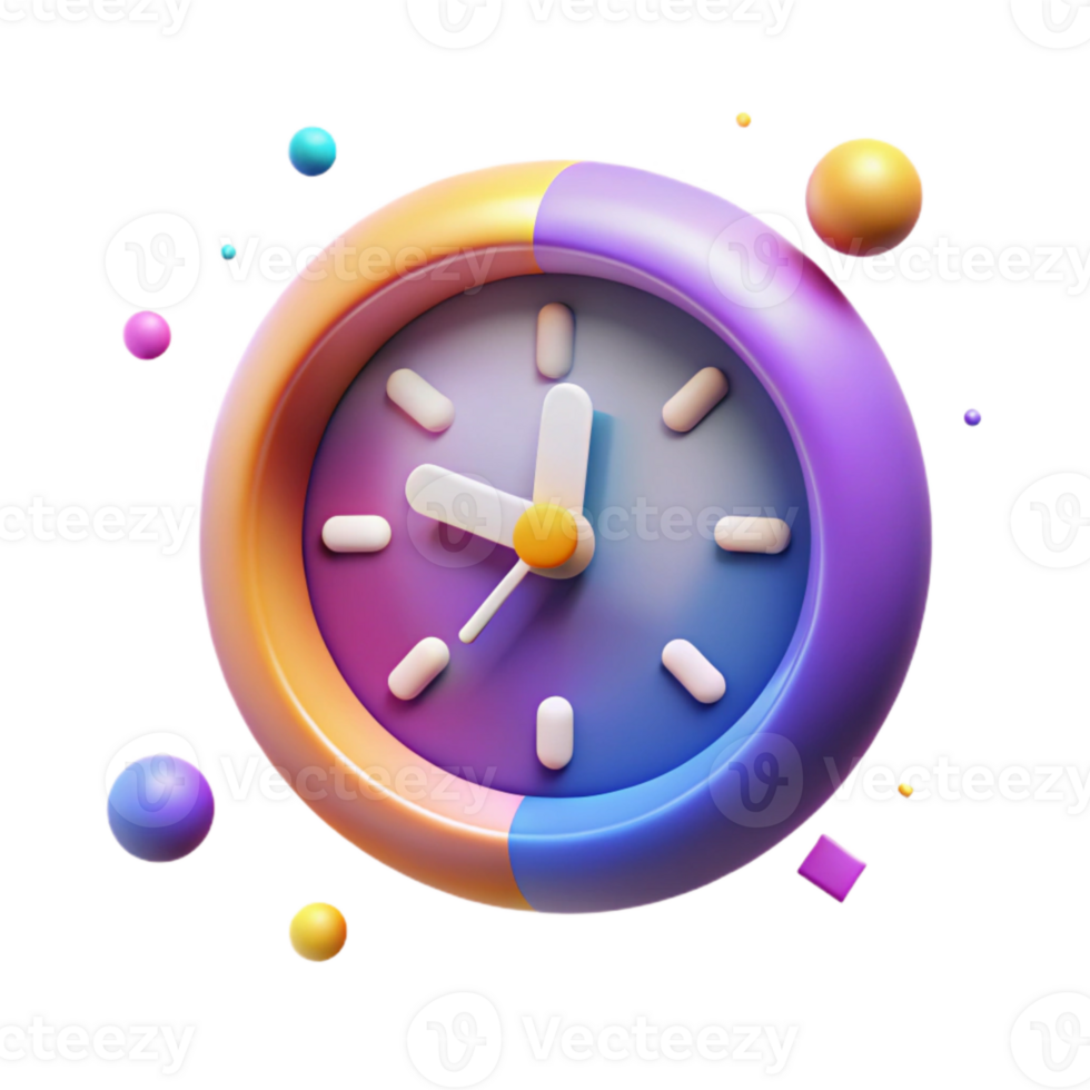 extraordinary abstract Gradient Clock Icon Transparent for Time Management Tools detailed png