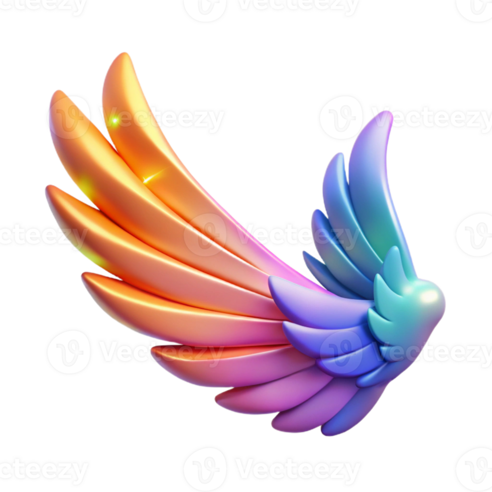 vibrant contemporary Gradient Phoenix Wing Isolated Web Design Element premium png