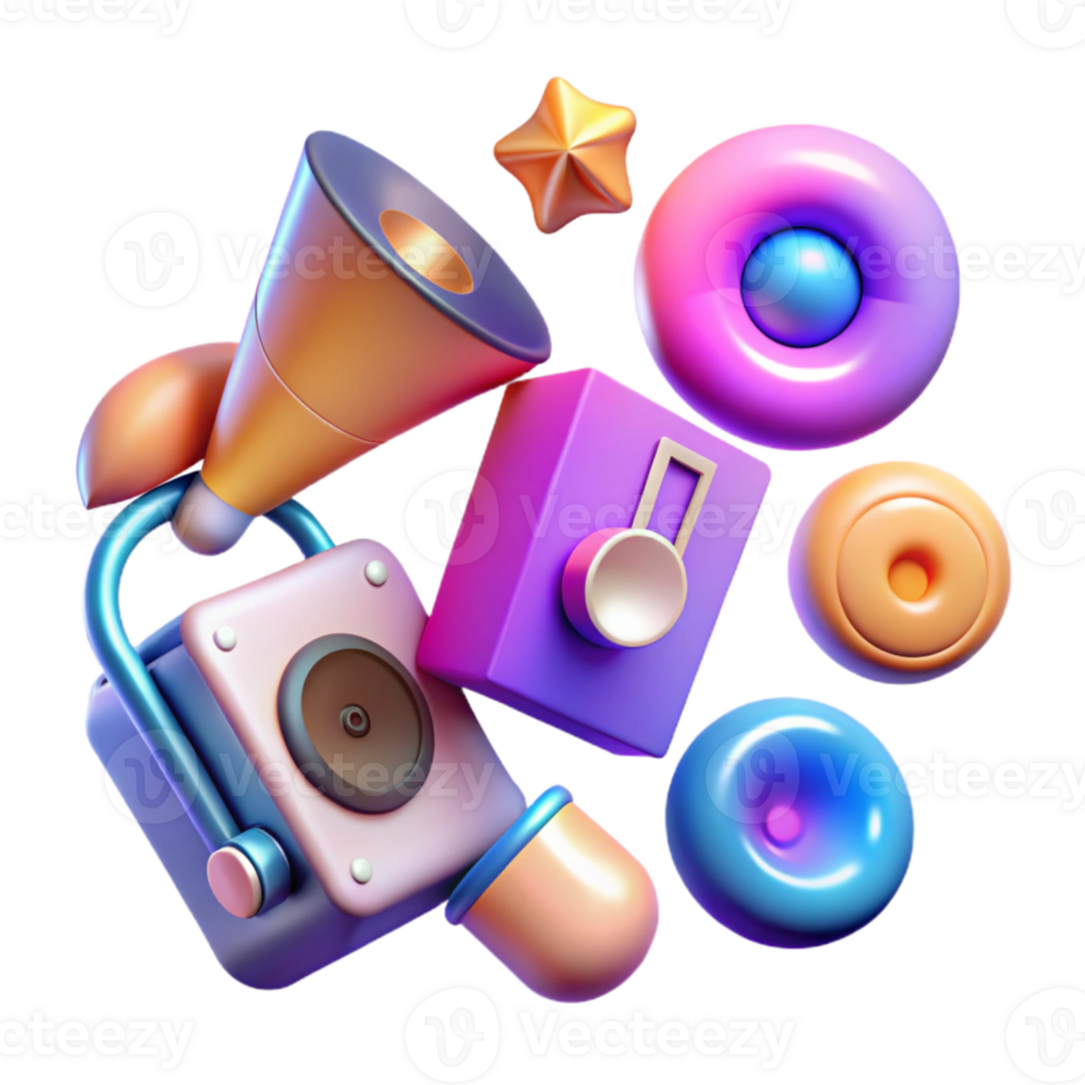 wonderful rustic Gradient Music and Audio Icons Transparent for Music Players authentic png