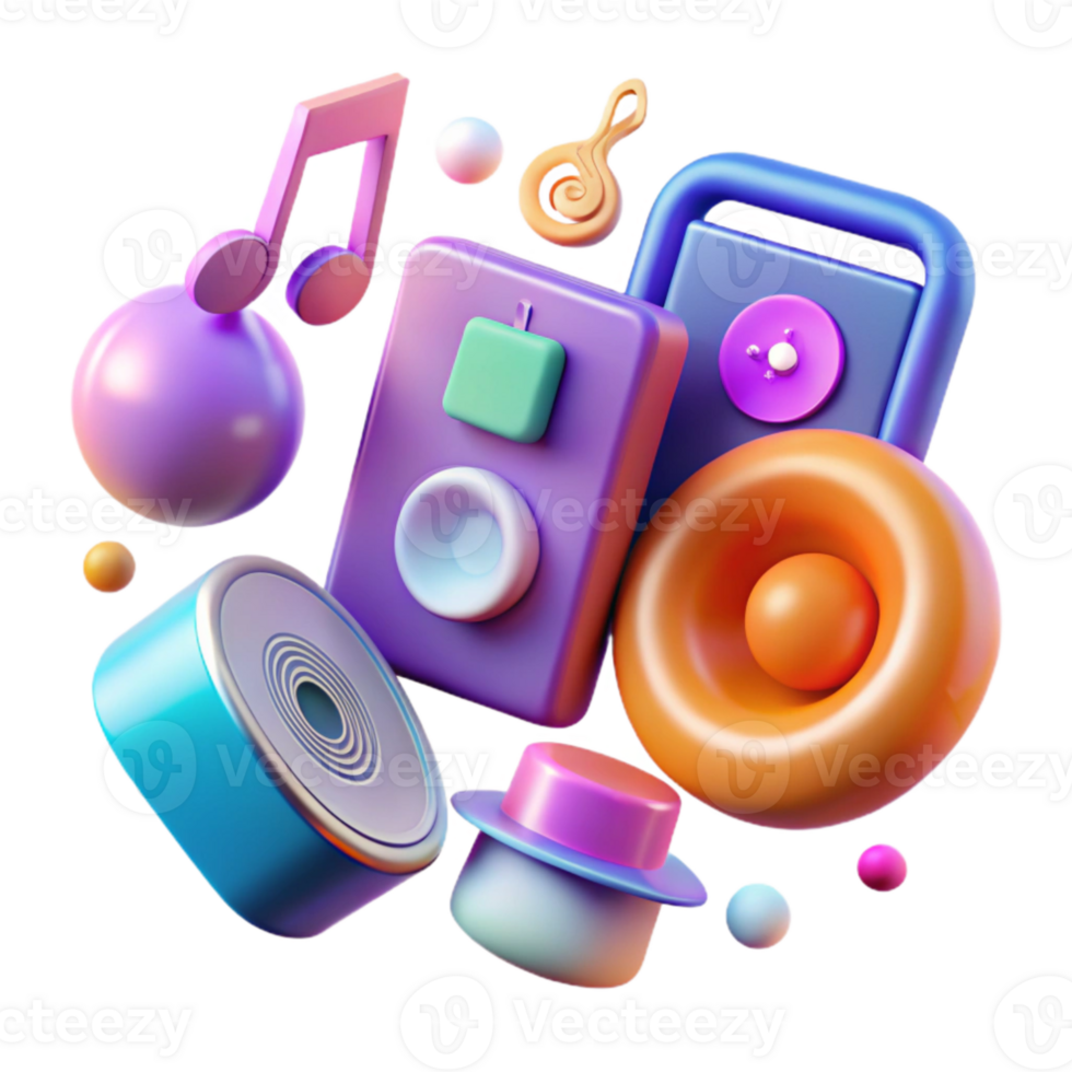 elegant creative Gradient Music and Audio Icons Transparent for Music Players authentic png