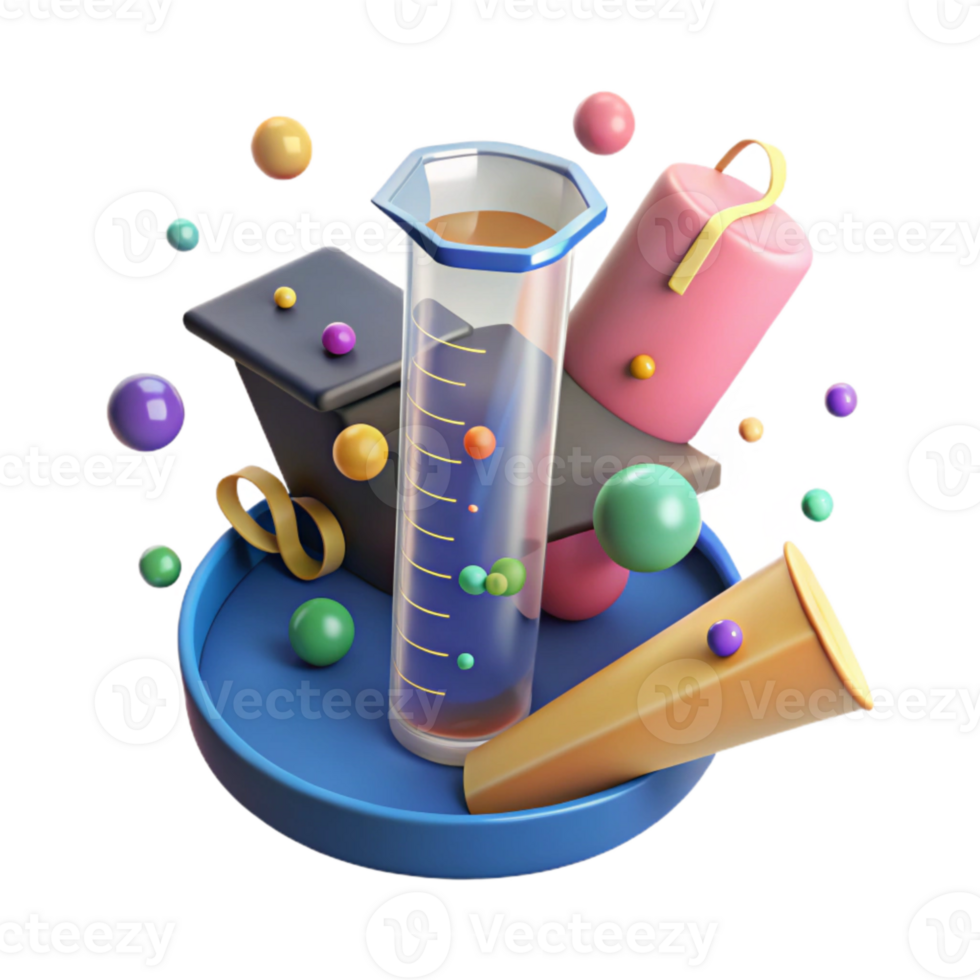 serene abstract Graduated Cylinder Measurement Cutout for Lab Manuals high quality png