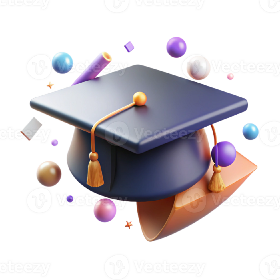 extraordinary minimalist Graduation Cap Transparent Background for Educational Projects detailed png