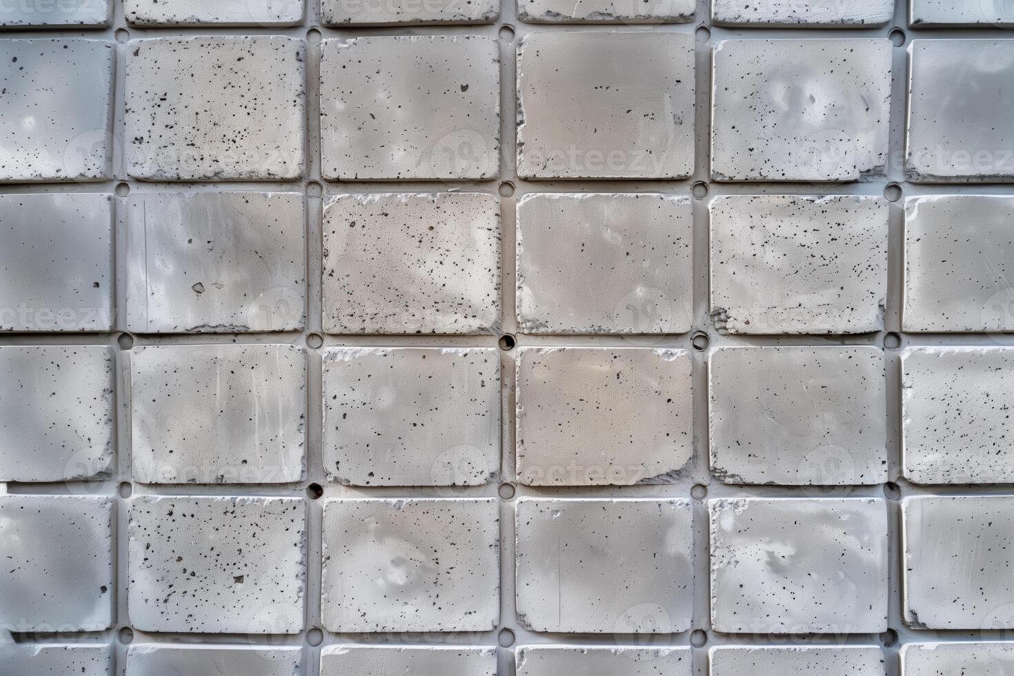 A close up of a white wall with a square pattern photo