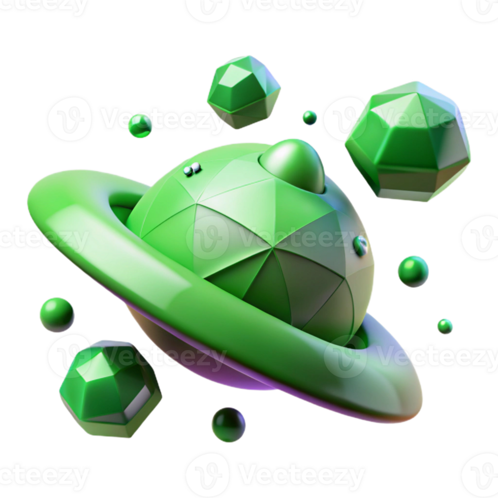 wonderful creative Green Alien Sky Isolated for Creative Design genuine png