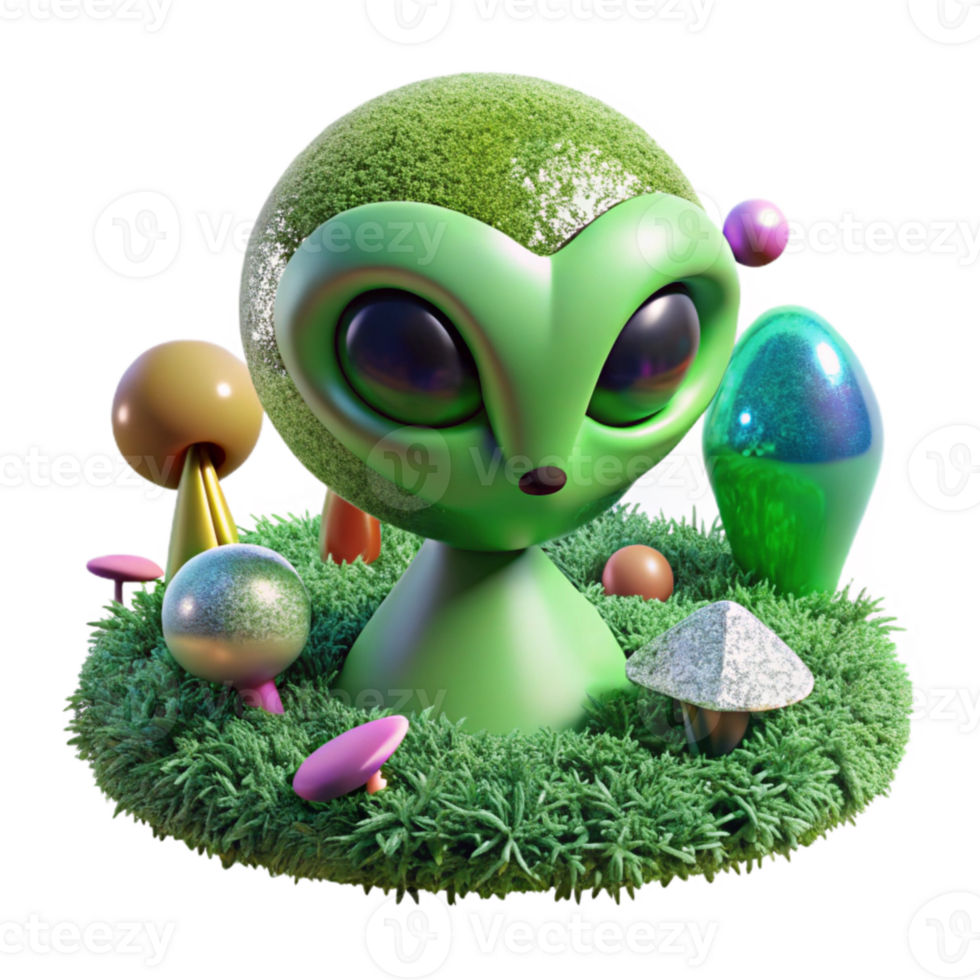 beautiful creative Green Alien Moss Transparent Background for Texture Design premium png