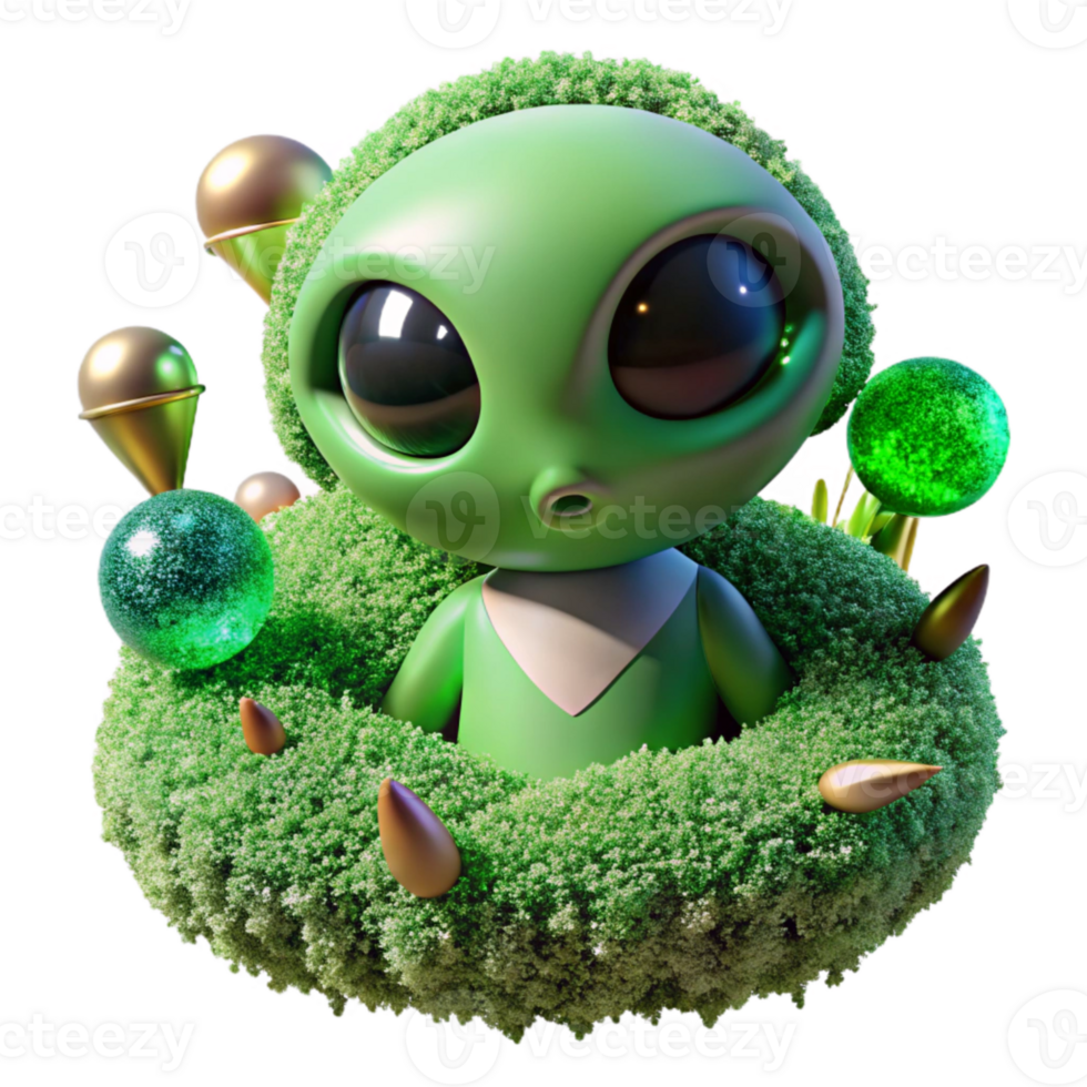 vibrant traditional Green Alien Moss Transparent Background for Texture Design original png