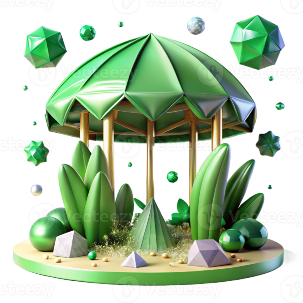 wonderful traditional Green Canopy Abstract Pattern Cutout premium png