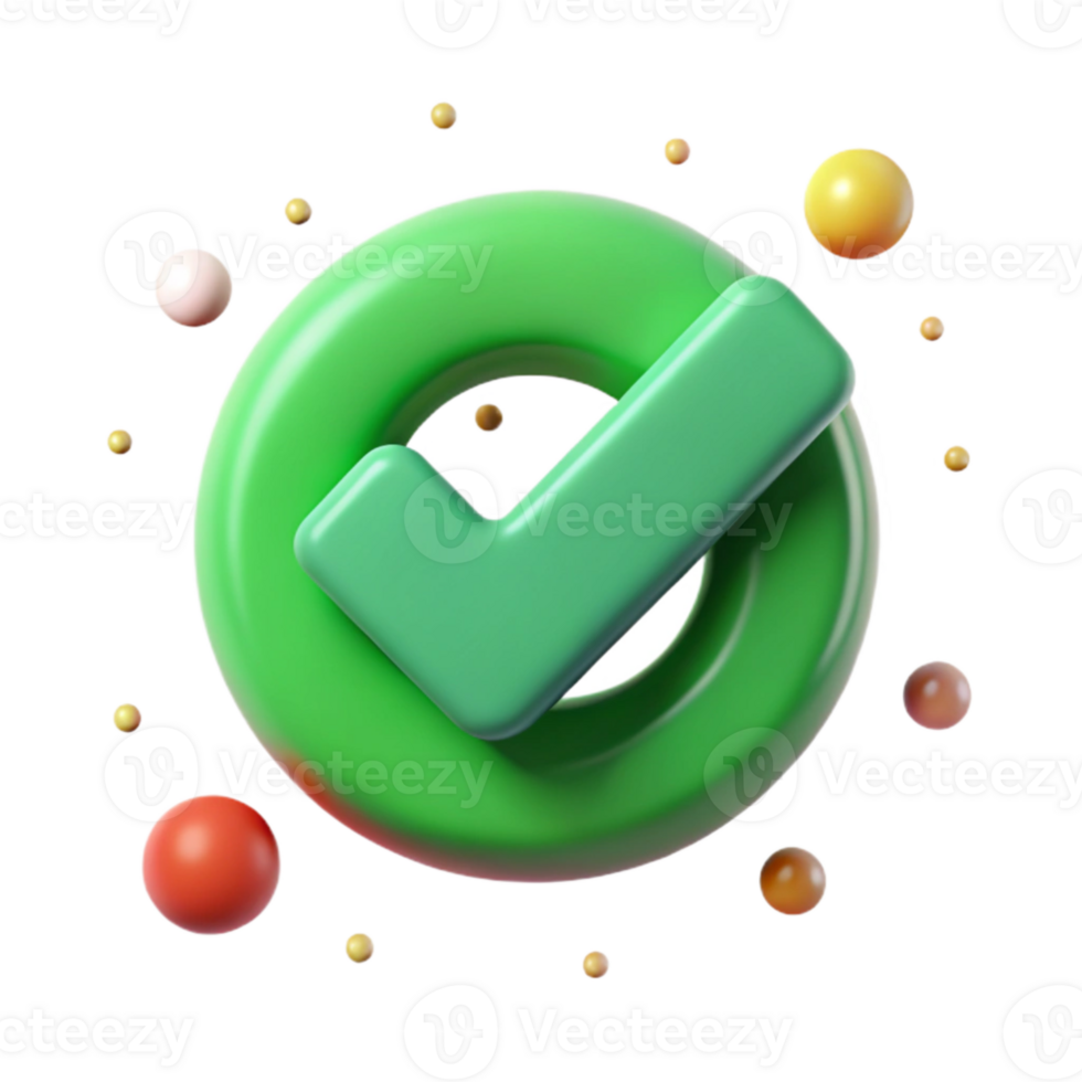 magnificent artistic Green Checkmark Icon Cutout for Success Indication detailed png