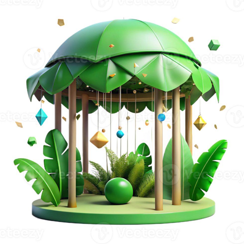 impressive creative Green Canopy Summer Foliage Isolated premium png