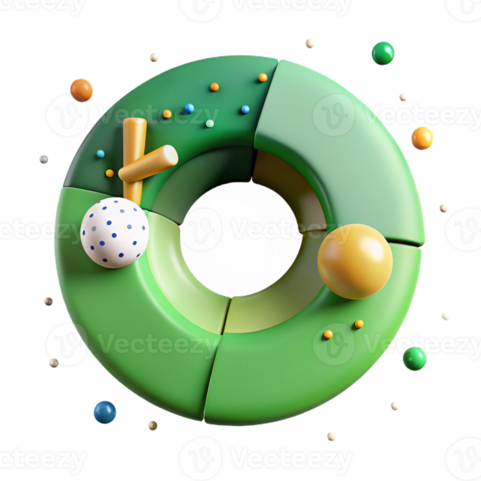 beautiful creative Green Circle Diagram with Icons Cutout for Progress Display premium png