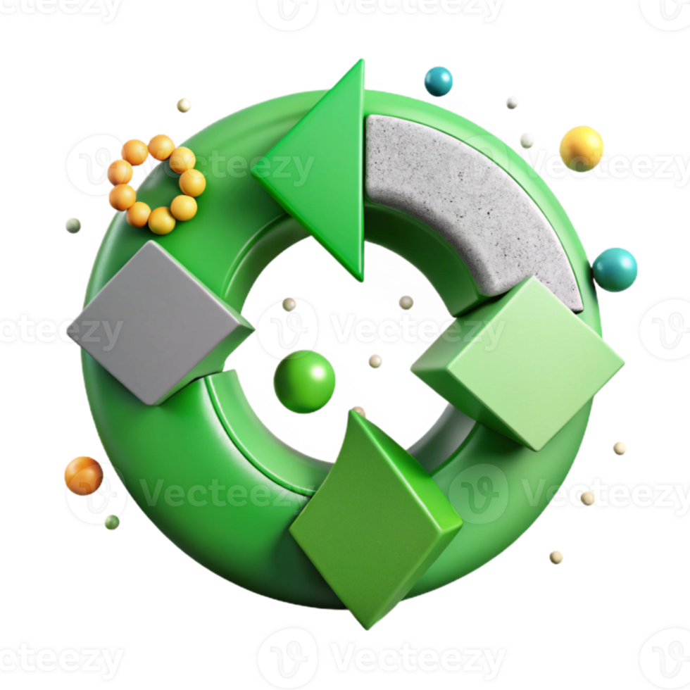 magnificent minimalist Green Circle Diagram with Icons Cutout for Progress Display detailed png