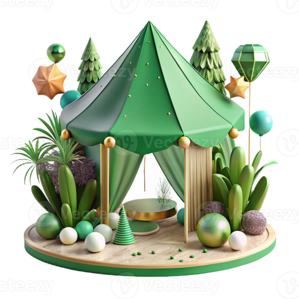 beautiful vintage Green Canopy Summer Vibes Cutout high resolution png