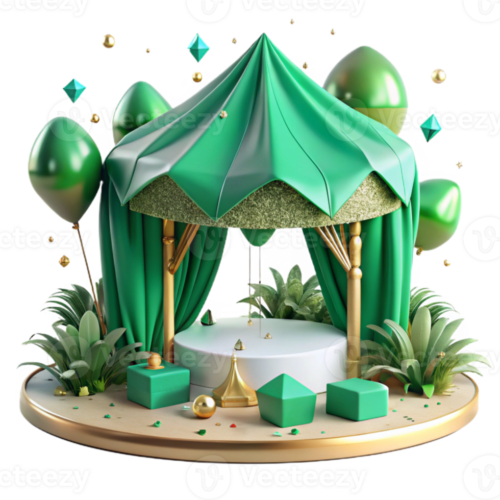 elegant traditional Green Canopy Summer Vibes Cutout professional png