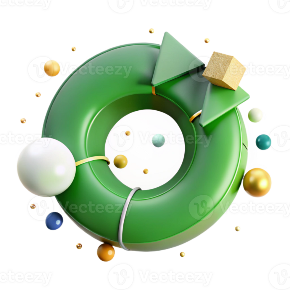 vibrant classic Green Circle Diagram with Icons Cutout for Progress Display premium png