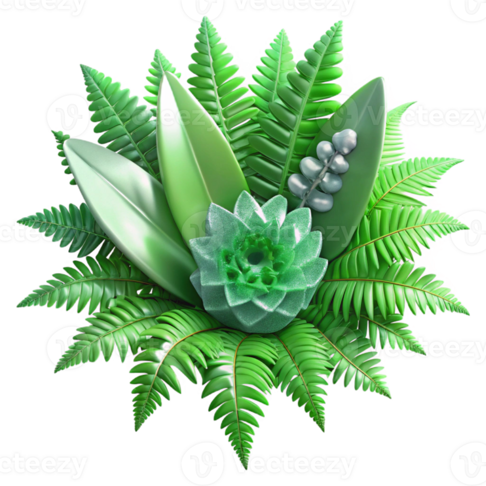 stunning traditional Green Fern Flower Texture Tropical Foliage Isolated high resolution png