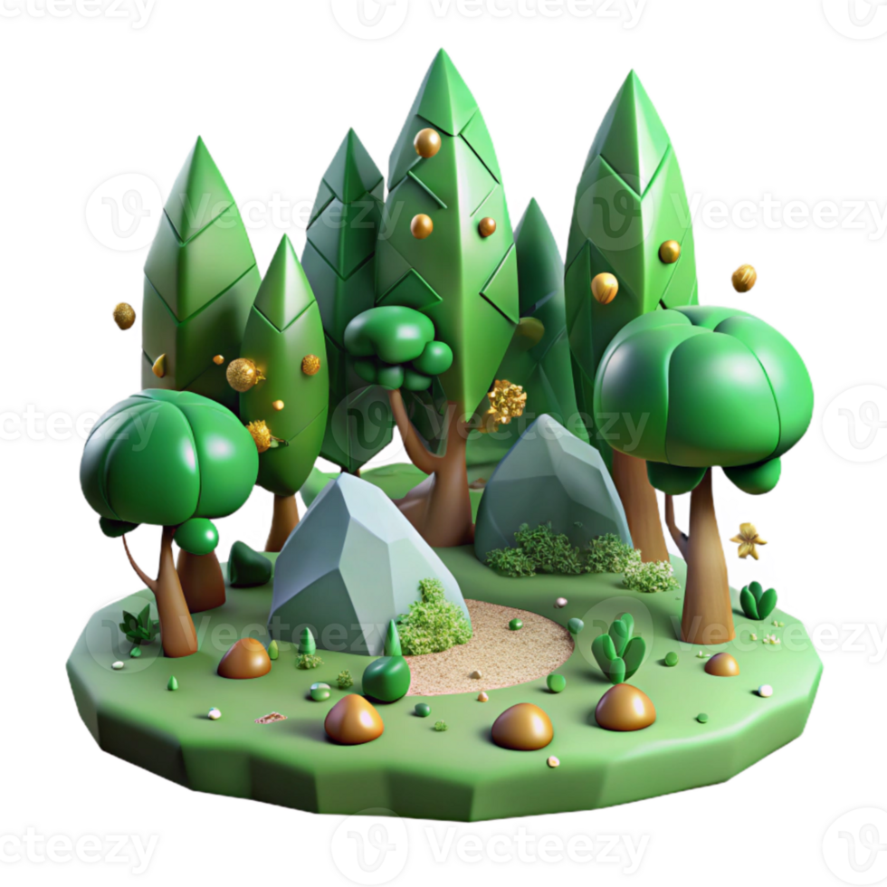 magnificent creative Green Forest Floor Fallen Leaves Isolated high resolution png