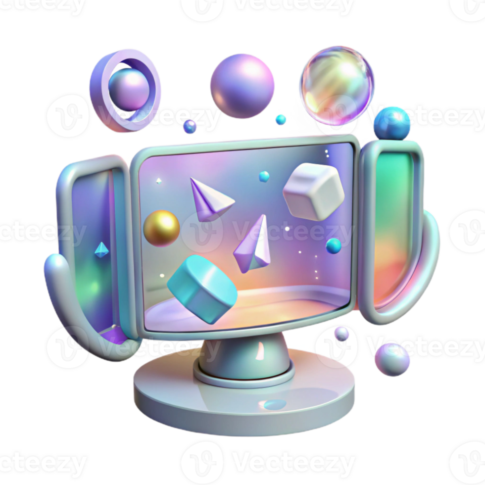 beautiful rustic Holographic Display Screen Cutout with User Interface for Tech Projects png