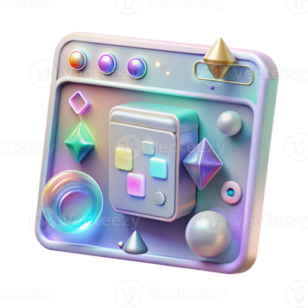 serene classic Holographic Interface Cutout with Touch Controls for Tech Design detailed png