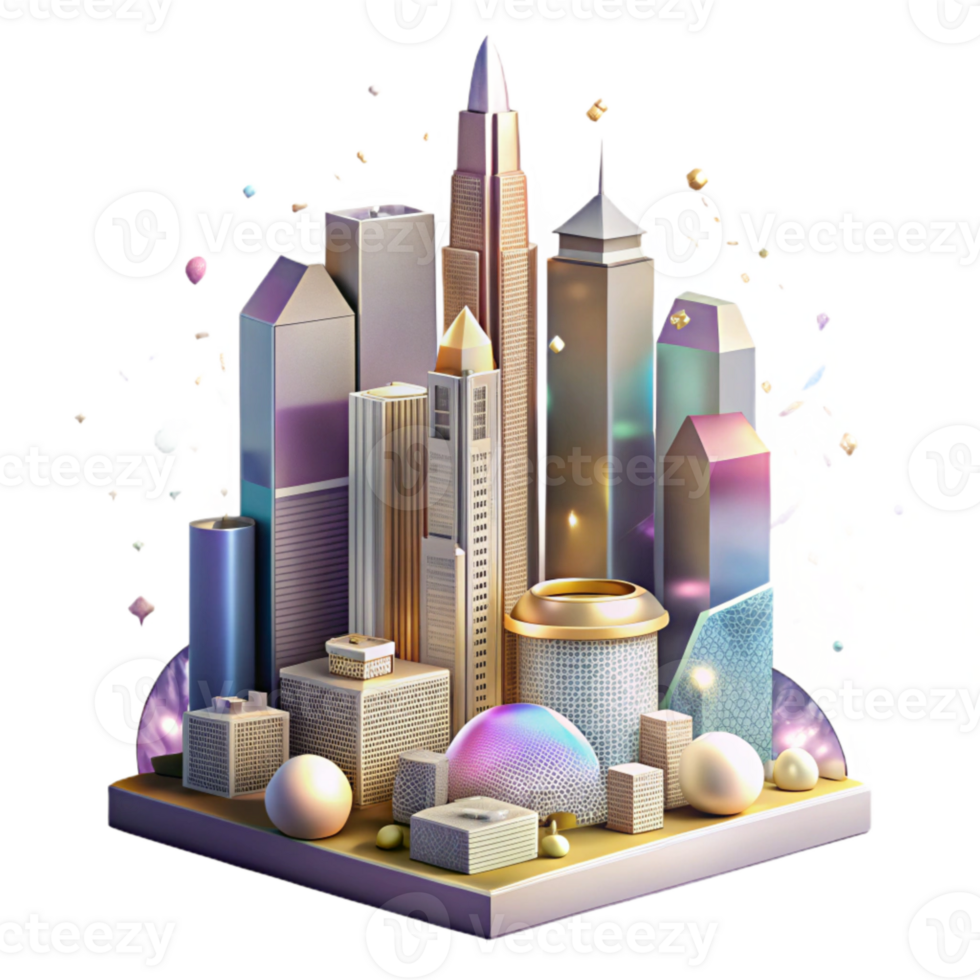 dramatic artistic Hong Kong Skyline Skyscrapers Isolated for Business Graphics authentic png
