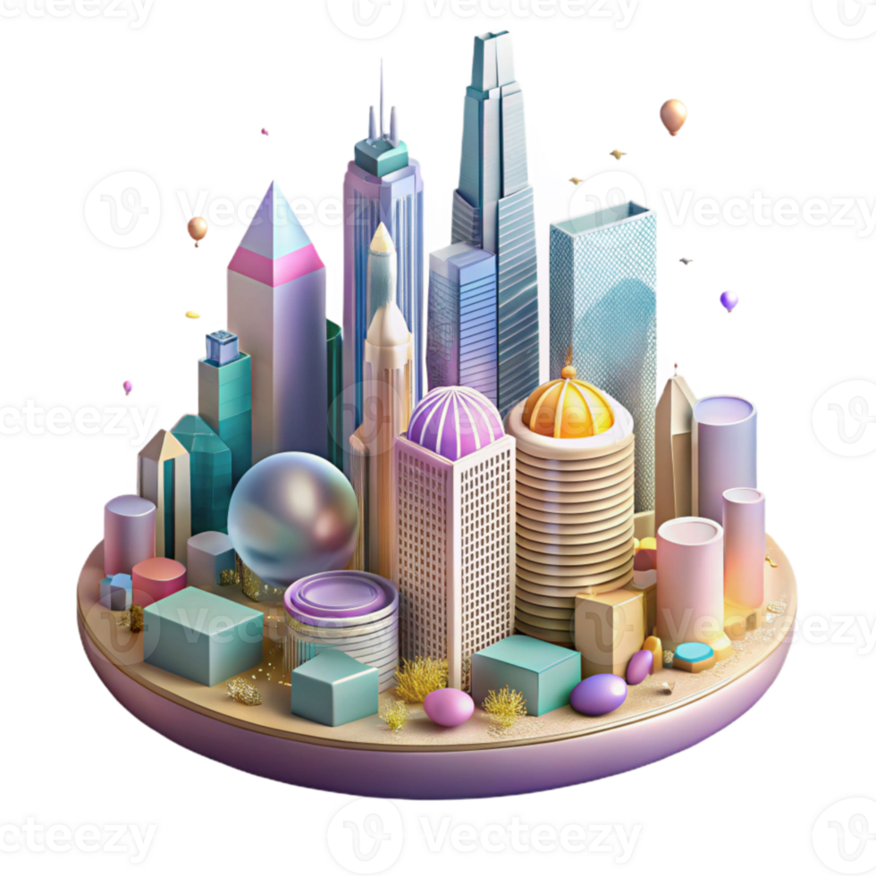impressive traditional Hong Kong Skyline Skyscrapers Isolated for Business Graphics authentic png
