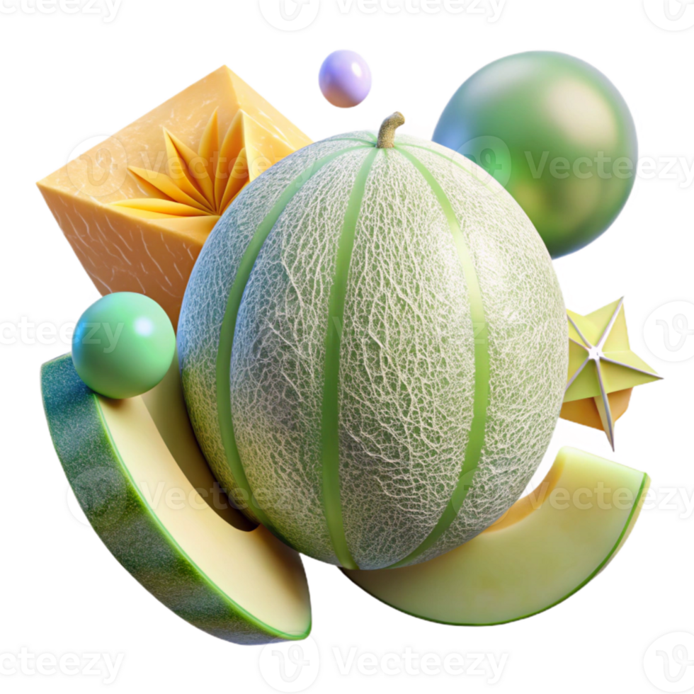 elegant rustic Honeydew Melon Summer Fruit Transparent Breakfast authentic png